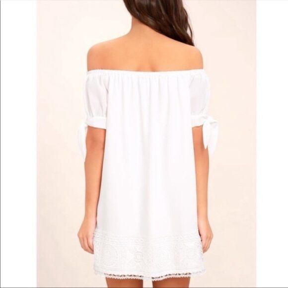 Lulu's Moment In The Sun White Lace Off-the-Shoulder Dress - Picture 5 of 5